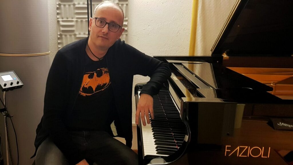Pasquale Stafano pianist in recording studio